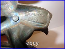 Art Deco Lady lamp metal/stained glass design sz 9in tall by L&L W MC 9919 metal