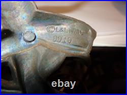 Art Deco Lady lamp metal/stained glass design sz 9in tall by L&L W MC 9919 metal