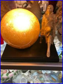 Art Deco Lady with globe Figural Accent Lamp