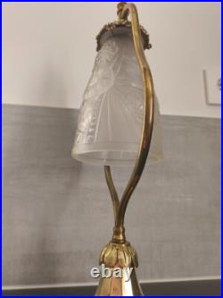 Art Deco Lamp Bronze Foot Bedside / Desk Lamp