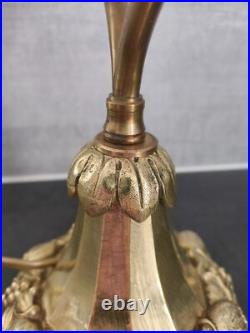 Art Deco Lamp Bronze Foot Bedside / Desk Lamp