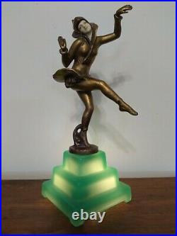 Art Deco Lamp Pixi Fairy Ballarina Gallo Gerdago Dancing Lady Spelter Figural