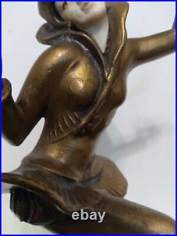 Art Deco Lamp Pixi Fairy Ballarina Gallo Gerdago Dancing Lady Spelter Figural