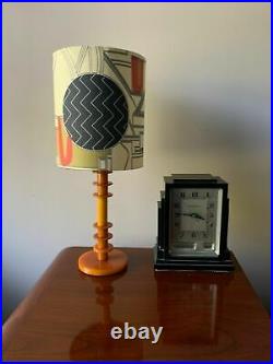 Art Deco Lamp Shade 6 Inch Diameter Designer Fabric Clarice Cliff