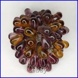 Art Deco Lamp Shade Glass Grape Cluster Purple & Amber 1920s