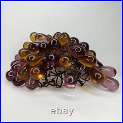 Art Deco Lamp Shade Glass Grape Cluster Purple & Amber 1920s
