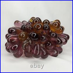 Art Deco Lamp Shade Glass Grape Cluster Purple & Amber 1920s