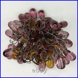 Art Deco Lamp Shade Glass Grape Cluster Purple & Amber 1920s