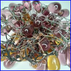 Art Deco Lamp Shade Glass Grape Cluster Purple & Amber 1920s Art Deco Lamp Shade Glass Grape Cluster Purple & Amber 1920s