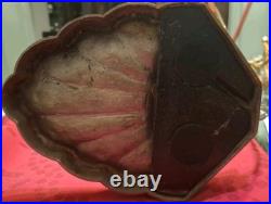 Art Deco Lamp Silver Bronze + Dough Pressed Glass Degue. Lamp French