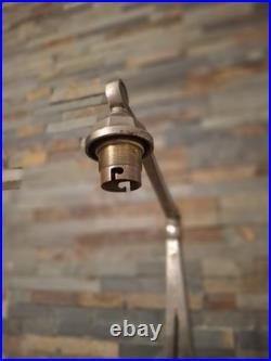 Art Deco Lamp Silver Bronze + Dough Pressed Glass Degue. Lamp French