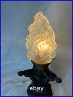 Art Deco Lamp Three Ladies Arched Back Table Top Boudoir Light Working