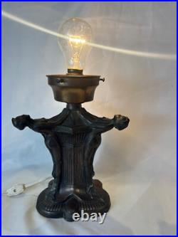 Art Deco Lamp Three Ladies Arched Back Table Top Boudoir Light Working