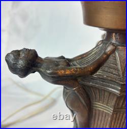 Art Deco Lamp Three Ladies Arched Back Table Top Boudoir Light Working