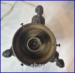 Art Deco Lamp Three Ladies Arched Back Table Top Boudoir Light Working