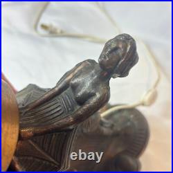 Art Deco Lamp Three Ladies Arched Back Table Top Boudoir Light Working