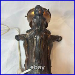 Art Deco Lamp Three Ladies Arched Back Table Top Boudoir Light Working