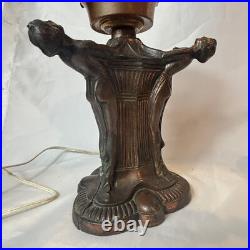 Art Deco Lamp Three Ladies Arched Back Table Top Boudoir Light Working