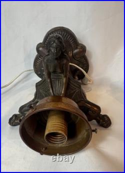 Art Deco Lamp Three Ladies Arched Back Table Top Boudoir Light Working