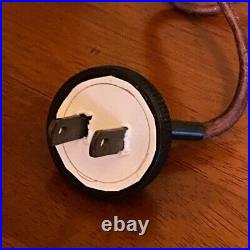 Art Deco Lamp Woman Blue Crackle Glass Globe Signed 1937 Braided 2 Prong Cord