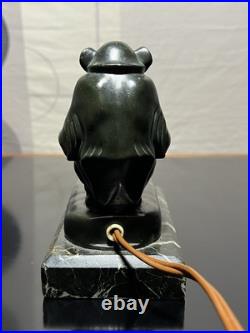 Art Deco Lamp by Max Le Verrier titled Boubou Le Singe Au Brasero