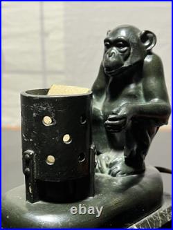 Art Deco Lamp by Max Le Verrier titled Boubou Le Singe Au Brasero