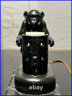 Art Deco Lamp by Max Le Verrier titled Boubou Le Singe Au Brasero