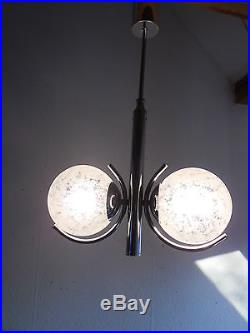 Art Deco Lampe Chrom Kugel Stab Leuhte Hängelampe Pendel Leuchte