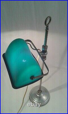 Art Deco Lampe De Bureau Articulee Pirrouett Orientable Usine Bakelite Vert