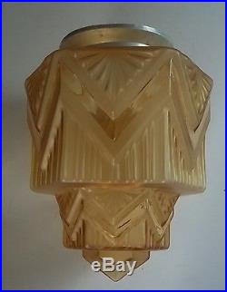 Art Deco Lampe Deckenlampe Lampe um 1930 Frankreich getrepptes Glas Kubistisch