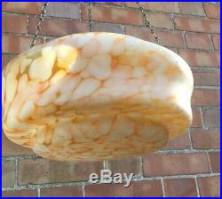 Art Deco Large Vintage Glass Fly Catcher Hanging Lamp Shade 30's Marbled Effect