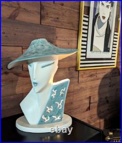 Art Deco Lindsey B Balkweill Style Bust LAMP 1980's Memphis Postmodern New Wave