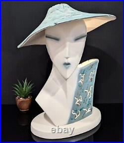 Art Deco Lindsey B Balkweill Style Bust LAMP 1980's Memphis Postmodern New Wave