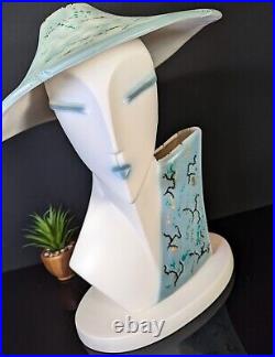 Art Deco Lindsey B Balkweill Style Bust LAMP 1980's Memphis Postmodern New Wave