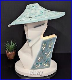 Art Deco Lindsey B Balkweill Style Bust LAMP 1980's Memphis Postmodern New Wave