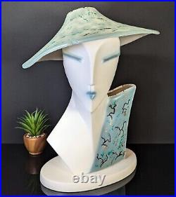 Art Deco Lindsey B Balkweill Style Bust LAMP 1980's Memphis Postmodern New Wave