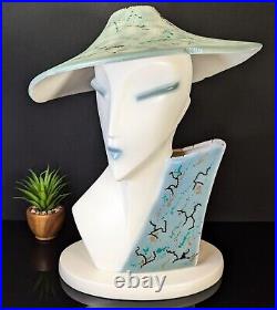 Art Deco Lindsey B Balkweill Style Bust LAMP 1980's Memphis Postmodern New Wave