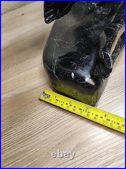 Art Deco MCM Table Lamp Resin Nude Lady Woman Globe Light Sphere Marble Finish