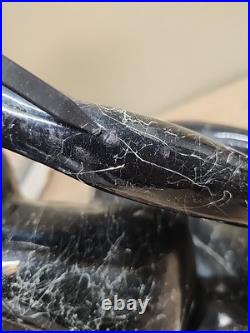 Art Deco MCM Table Lamp Resin Nude Lady Woman Globe Light Sphere Marble Finish