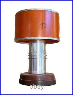 Art Deco Machine Age Industrial Aluminum Table Desk Lamp Vtg Kent Pattyn Nessen