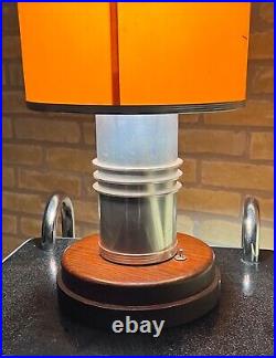 Art Deco Machine Age Industrial Aluminum Table Desk Lamp Vtg Kent Pattyn Nessen