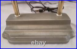 Art Deco Machine Age Steel And Brass Bankers Desk Lamp