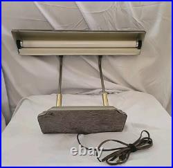 Art Deco Machine Age Steel And Brass Bankers Desk Lamp