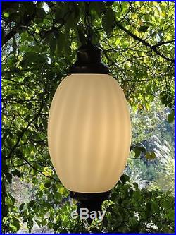 Art Deco Milk Glass Ceiling Swag Light Lamp