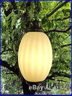 Art Deco Milk Glass Ceiling Swag Light Lamp