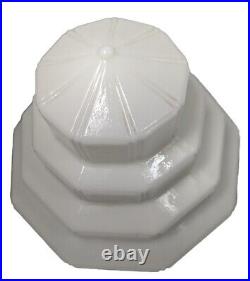 Art Deco Milk Glass GLobe Lamp Shade Chandalier Skyscraper Opening 6 H 14