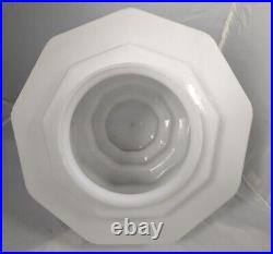 Art Deco Milk Glass GLobe Lamp Shade Chandalier Skyscraper Opening 6 H 14