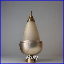 Art Deco Modernist Nickel Plated Steel & Brass Bedside Lamp