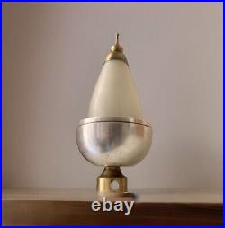 Art Deco Modernist Nickel Plated Steel & Brass Bedside Lamp