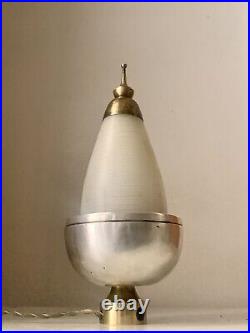 Art Deco Modernist Nickel Plated Steel & Brass Bedside Lamp